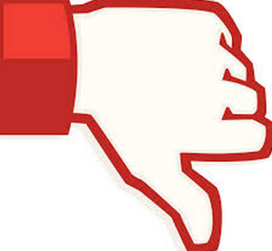 Icône « pouce vers le bas » rouge de Facebook