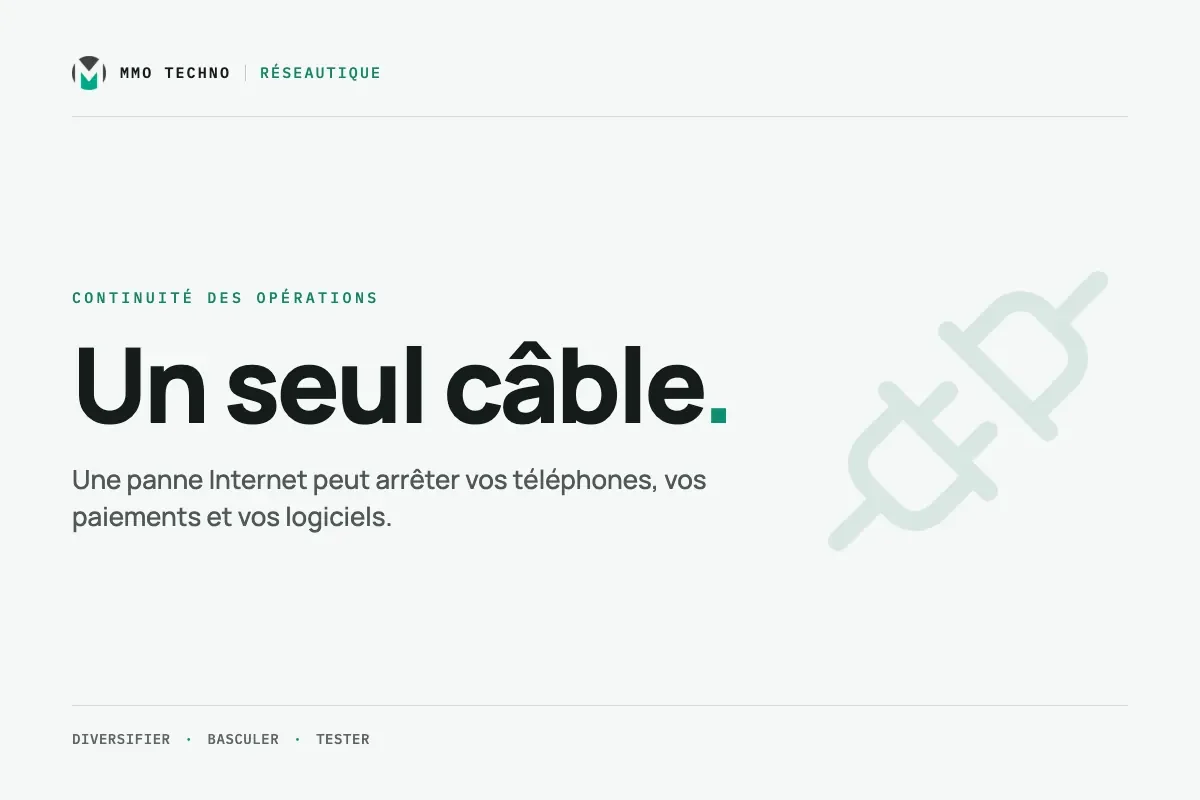 Une pelle mécanique coupe votre fibre. Votre entreprise arrête combien de temps?