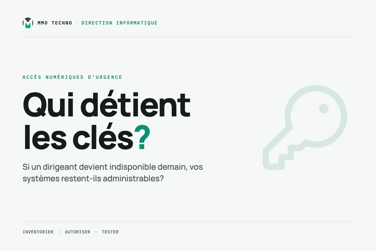 Le dirigeant devient indisponible demain : qui détient les clés numériques?